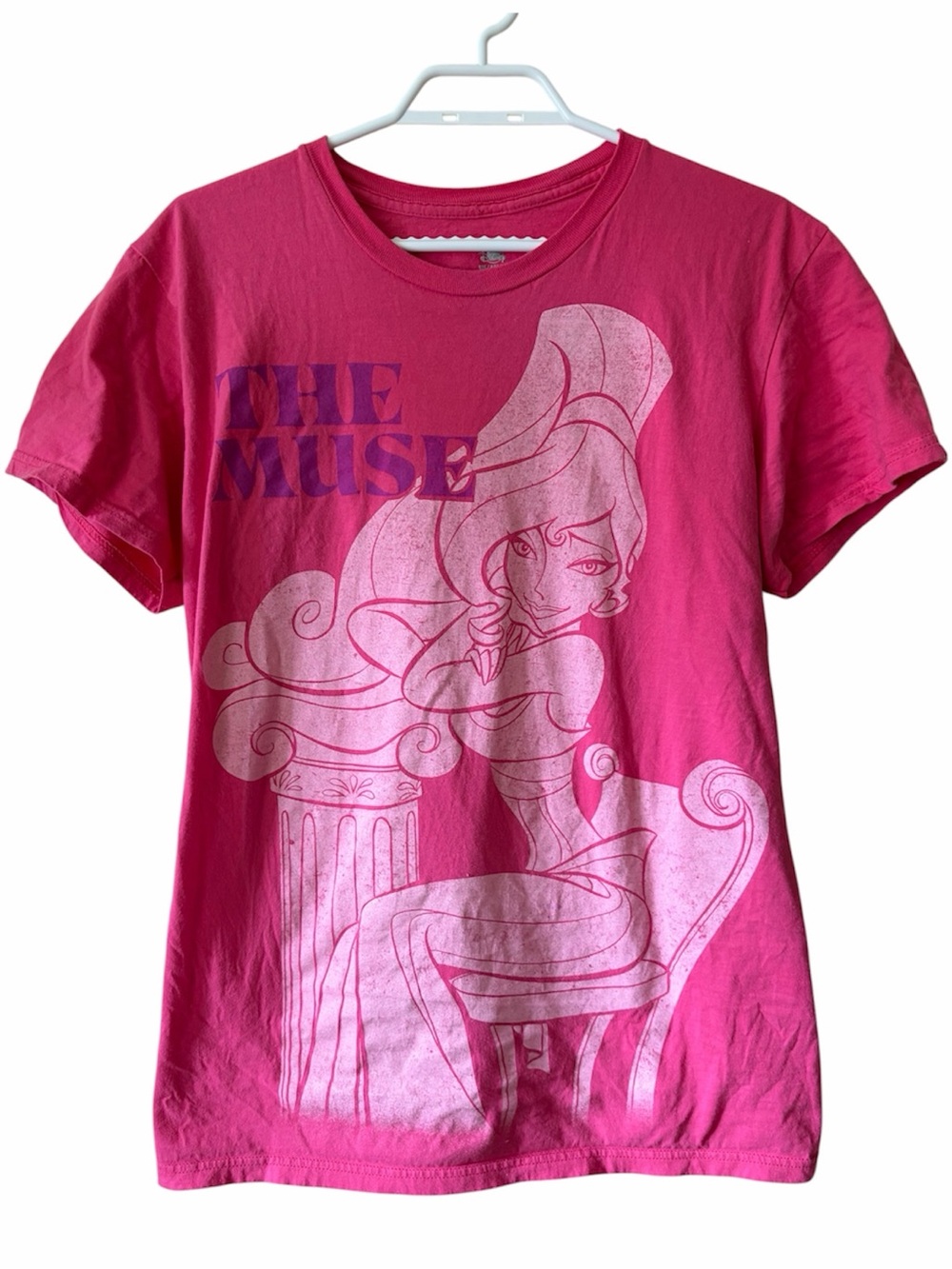 Disney The Muse Megara Hercules Graphic T-Shirt Pink Short Sleeve Tee Y2K Women